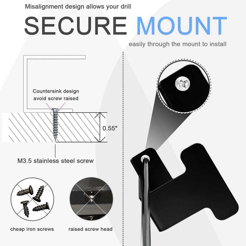 IFCASE Metal Under Desk Shelf Mount Holder for Laptop, Xbox Series S, Xbox One S/X, PS4 Slim/Pro, Desktop Mini PC, Wireless Amplifier, CalDigit TS4 (Black) - Image 3